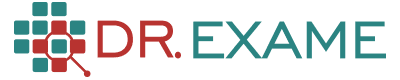 Logo da franquia Dr. Exame – Saúde e Bem-estar